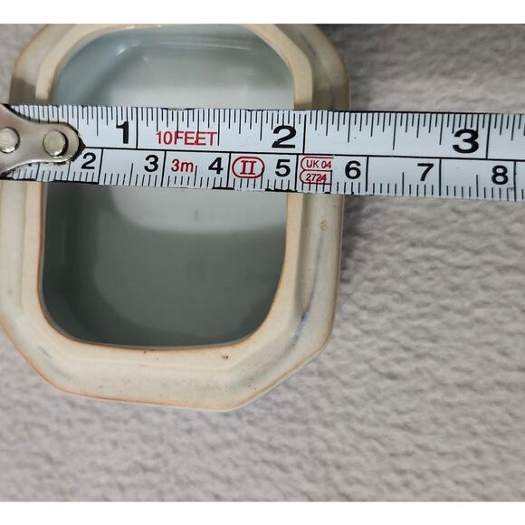 Hand Painted Thailand Vintage Trinket Dish Ceramic Blue White Rectangle - Picture 7 of 9